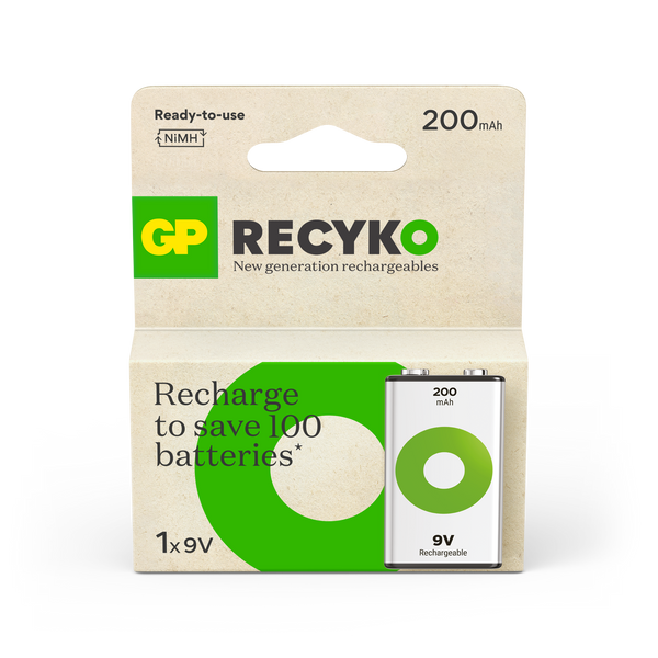 GP Recyko NiMH 200mAh 9V 1's