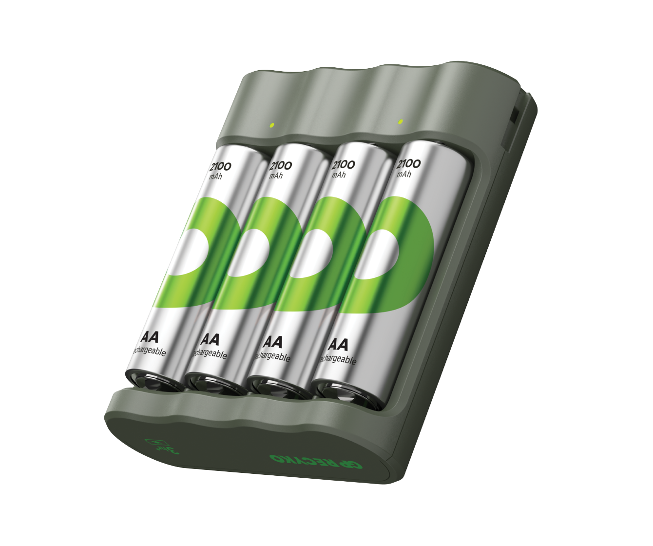 GP Recyko 4-slot NiMH USB-Charger B441 with 2100mAh AA NiMH batteries x 4's