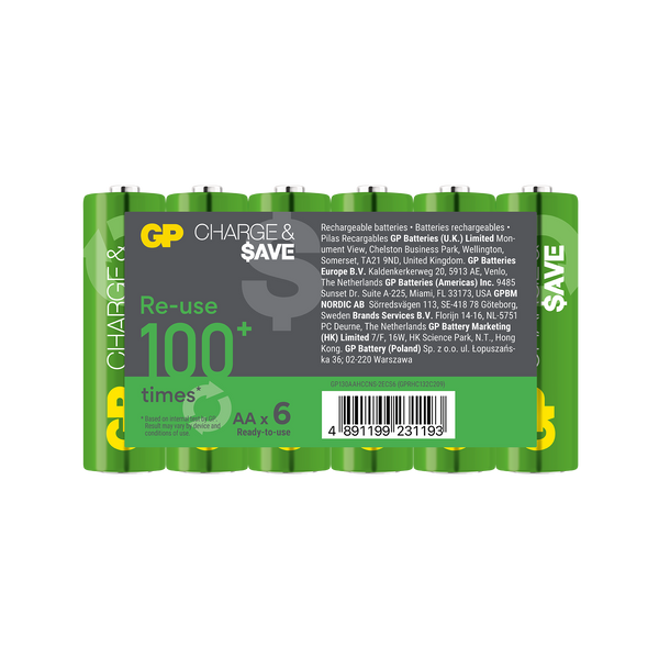 GP Charge & $ave NiMH 1300mAh AA battery