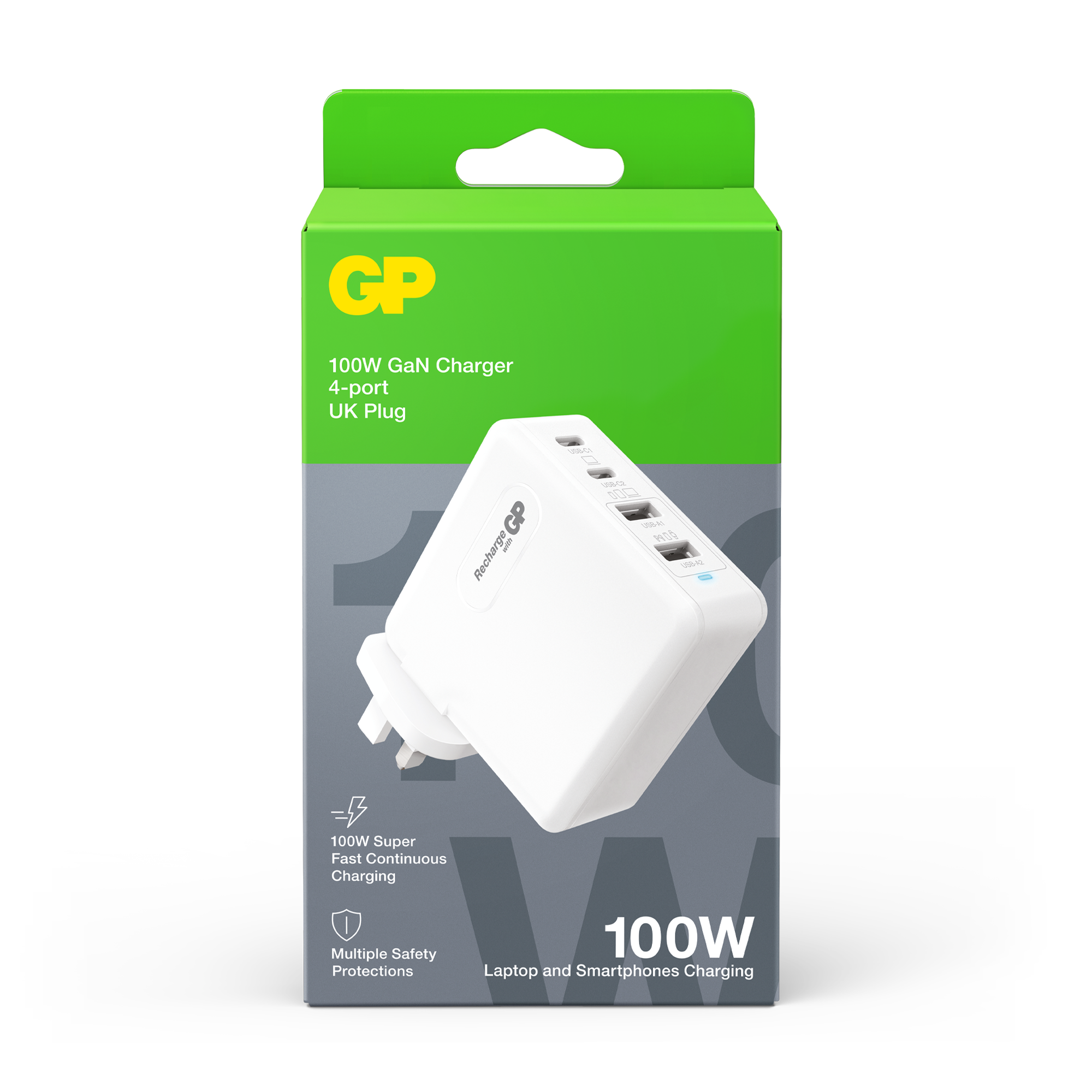 GP 100W GaN Charger 4-ports USB-C & USB-A