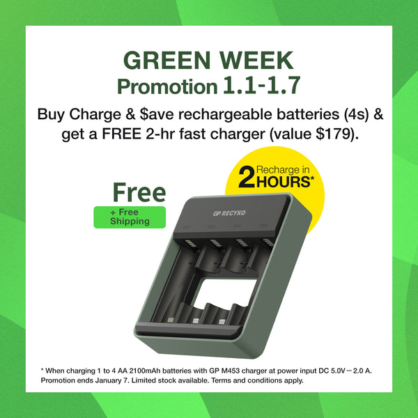 GP Recyko 4-slot M453 NiMH Battery Charger