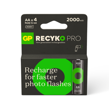 GP Recyko Pro Photoflash NiMH 2000mAh AA Battery 4's