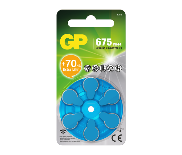 GP Hearing Aid Batteries ZA675