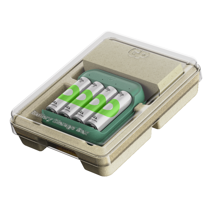 GP Recyko rechargeable battery starter kit – Includes Charger (B423) + 4 Pre-charged AA 2,100mAh Batteries (Bundle with a  battery storage box)