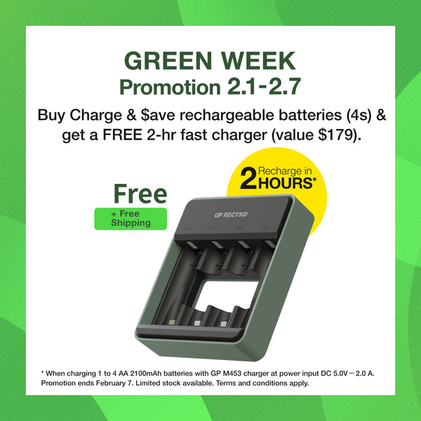 GP Recyko 4-slot M453 NiMH Battery Charger